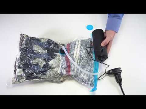 Space Saver Bags for Travel VMSTR Travel Vacuum Storage Bags with Electric Pump 
