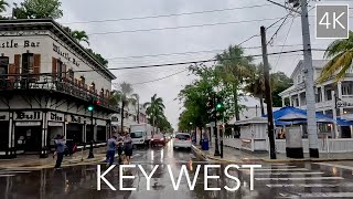 Key West Florida Spring Rain Drive - 4K Rainy Driving