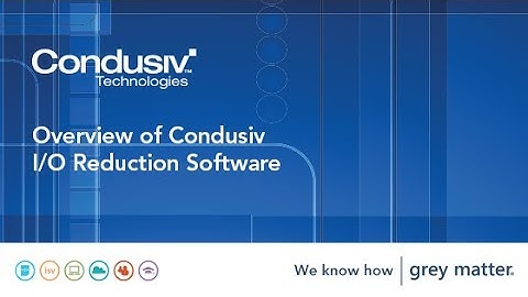 Overview of Condusiv I/O Reduction Software
