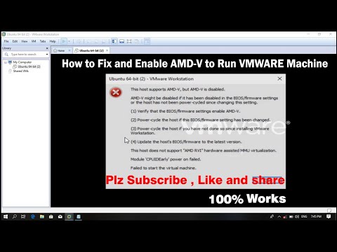 How to Solve and Enable VMware AMD-V Enable ( the host supports AMD-V, but AMD-V is disabled)