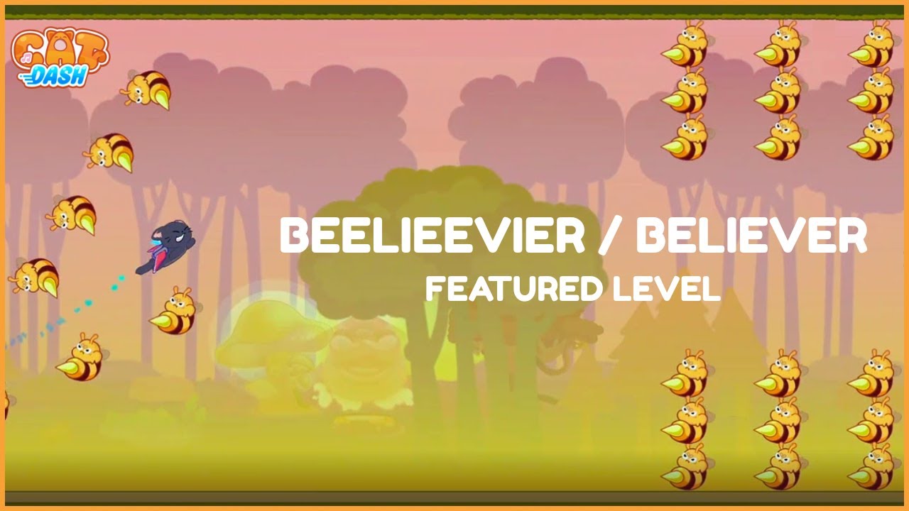 Beelieevier / Believer | Cat Dash Extreme Level | Geometry Dash Style Music Runner Gameplay
