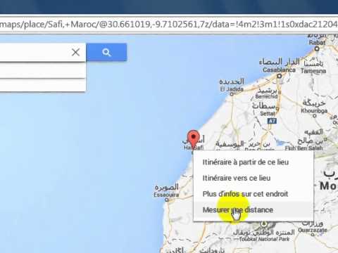 La distance vol d'oiseau : Google Maps 2014