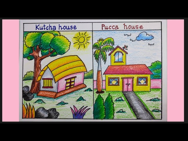 How to draw a house for beginners from easy to hard #shorts - YouTube