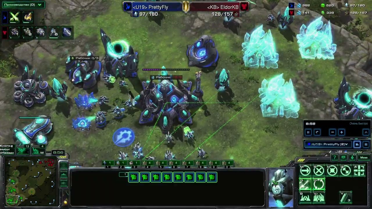 ПвТ (против 3800 террана, эпичная победа благодаря догоревшему зданию)