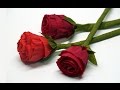 DIY rose paper - How to make paper flowers - Rose / Crepe paper rose flower / DIY beauty and easy