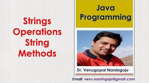 Strings Operations | String Methods | Venugopal Narsingoju