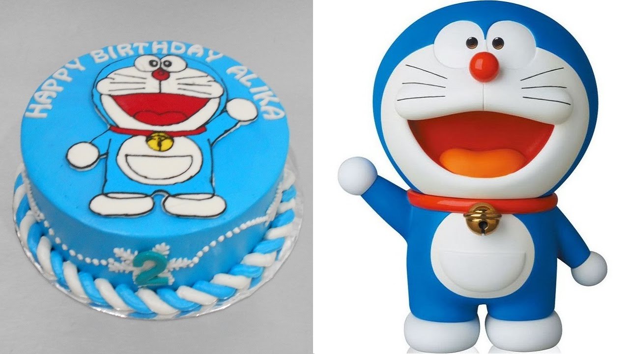 Doraemon Cake Decoration Tutorial Simple - YouTube