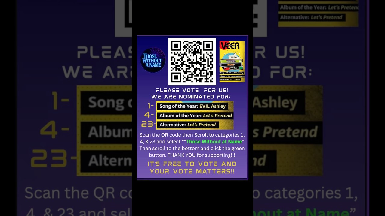 Honored!! Please vote for us!😎🔥🎸 #music #musicawards #love #asmr #soundcloud #radio #qrcode