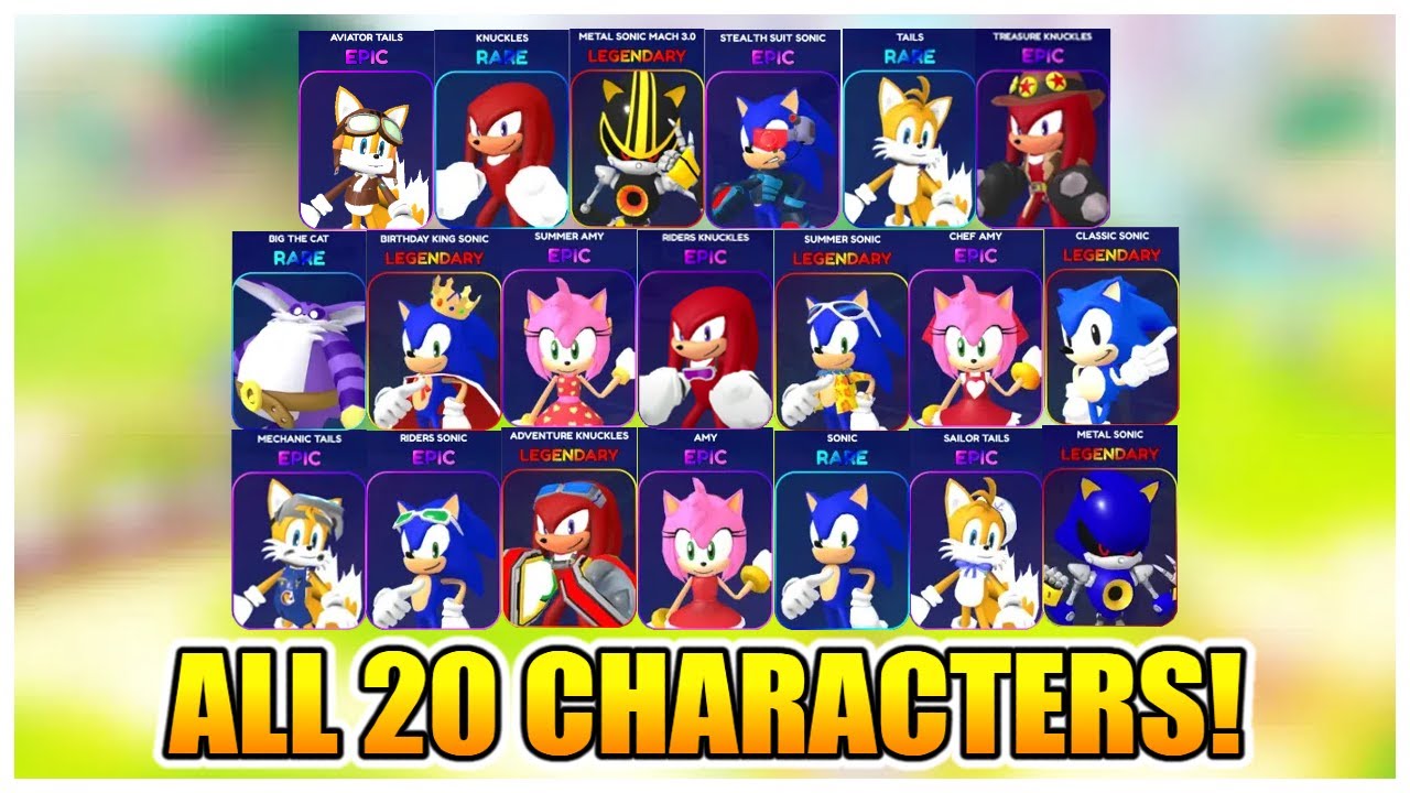 Sonic Speed Simulator - Unlocked *ALL* 20 CHARACTERS FAST! (FREESTYLE  RIDERS UPDATE) [ROBLOX] 