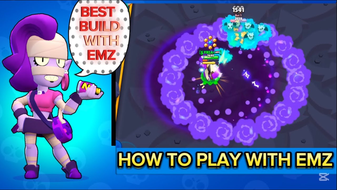 SHOWCASING HOW TO PLAY EMZ BEST BUILD WITH EMZ BRAWL STARS EMZ  YOU HAVE TO TRY IT NOW | brawl stars