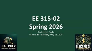 EE 315-02 - Lec 18 - 2026_05_11 - MOSFET Analysis Eg