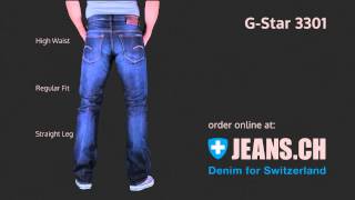 G Star 3301 Straight Jeans Fit Videos 