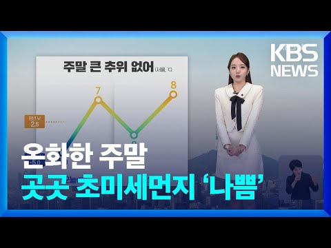 [날씨] 온화한 주말…곳곳 초미세먼지 ‘나쁨’ / KBS  2025.01.18.