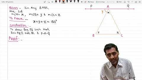 Sum of measures of all angles of triangle is 180 theorem by Atul Patwa
