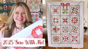 🌸 2025 Sew With Me Finishing! | (Beginner-Friendly Quilt Block and Cross Stitch of the Month!)