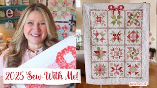 🌸 2025 Sew With Me Finishing! | (Beginner-Friendly Quilt Block and Cross Stitch of the Month!)