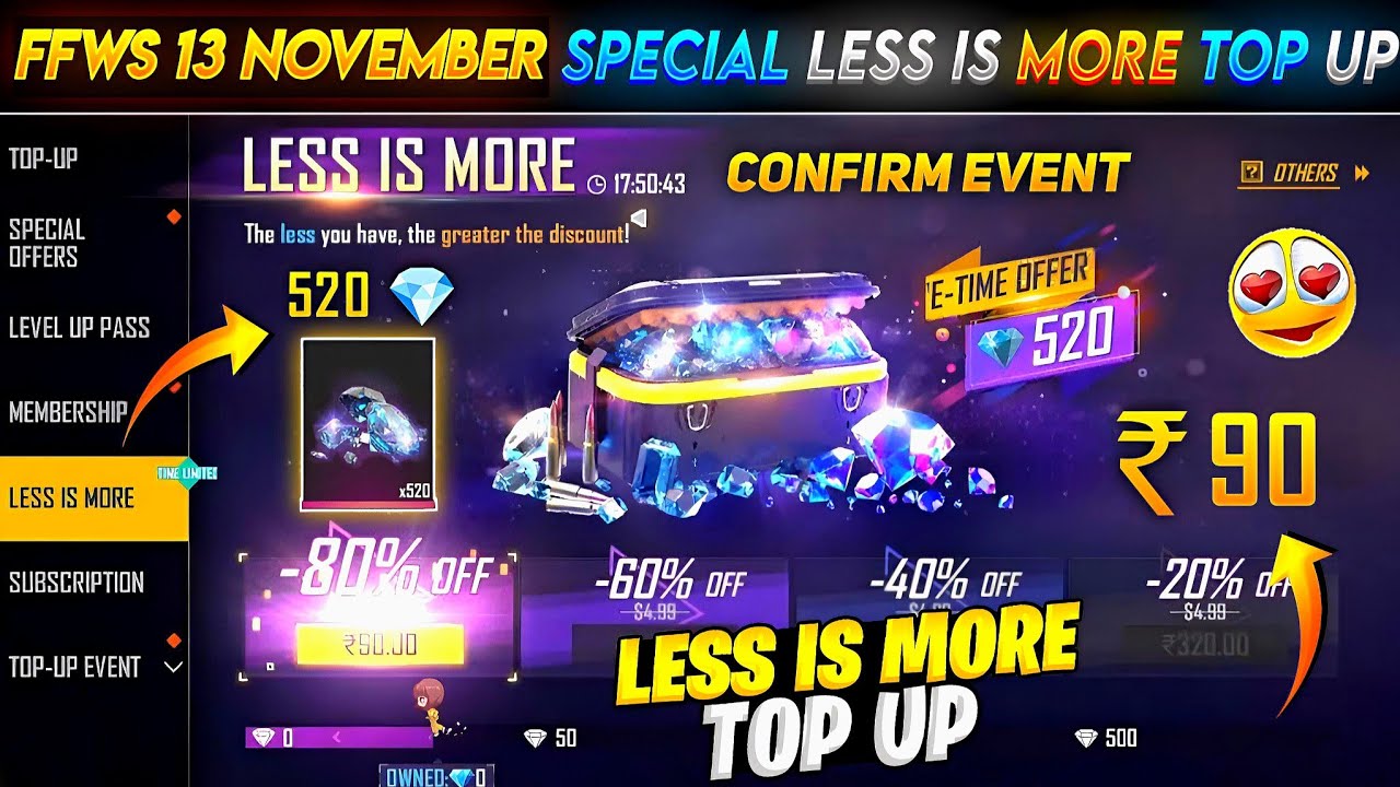 Ffws Event Special Less Is More Event 😮🥳| Free Fire New Event | Ff New ...