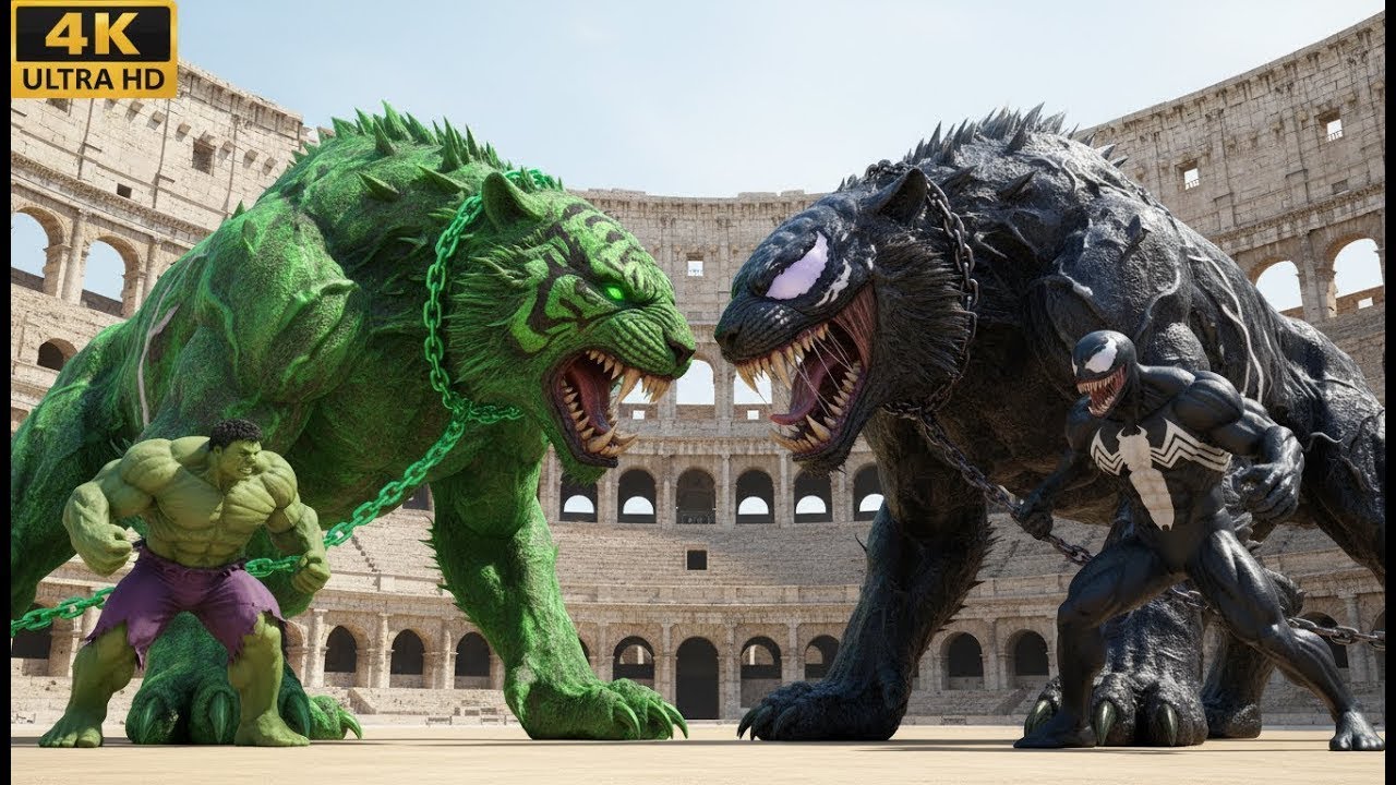 ⚔ legendary VENOM TIGER 🆚 savage HULK TIGER Ultimate Arena Animal Battle | Full Showdown