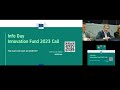 Innovation fund 2023 call  online info day