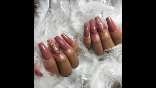 Mauve Glitter Nails | TATI CHANEL