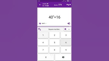 Math Tricks - Training mode - square numbers between 40 and 49 - level 049 (Number Keyboard)
