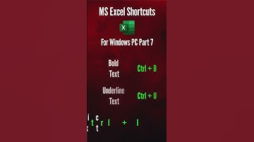 MS Excel Keyboard Shortcuts for Windows PC - Part 8