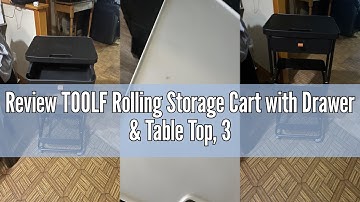 Review TOOLF Rolling Storage Cart with Drawer & Table Top, 3 Tier Metal Rolling Utility Cart, Rollin
