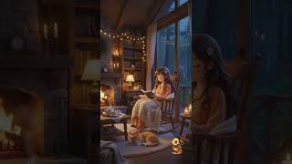 Cozy Rainy Evening Reading Retreat #relaxing #cozy #aesthetic #rainyday #shorts