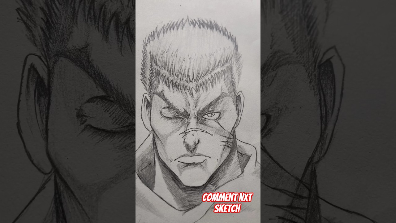 "Guts Berserk Sketch ✍️ | Darkest Anime Warrior Art | 