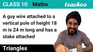 A guy wire attached to a vertical pole of - Pythagoras T - Teachoo