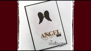 Holiday card series - Angel love - watercolor card with pearlescent watercolor