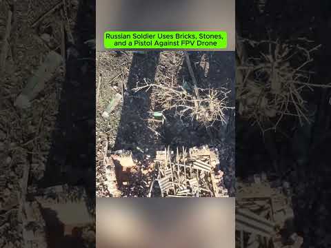 Russian Soldier Throws Bricks, Stones, Then Fires at FPV Drone | Combat Footage. — free youtube stock footage