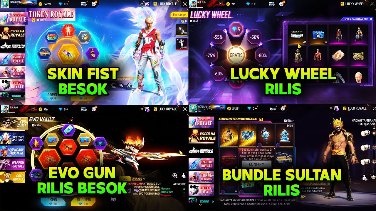 Sultan Luck BOCORAN EVO GUN WOODPECKER, BUNDLE SULTAN, LUCKY WHEEL 9 DM, SKIN FIST ...