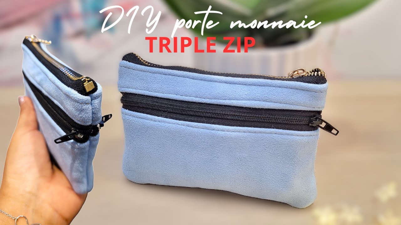 🧵 TUTORIEL COUTURE  Porte monnaie TRIPLE ZIP