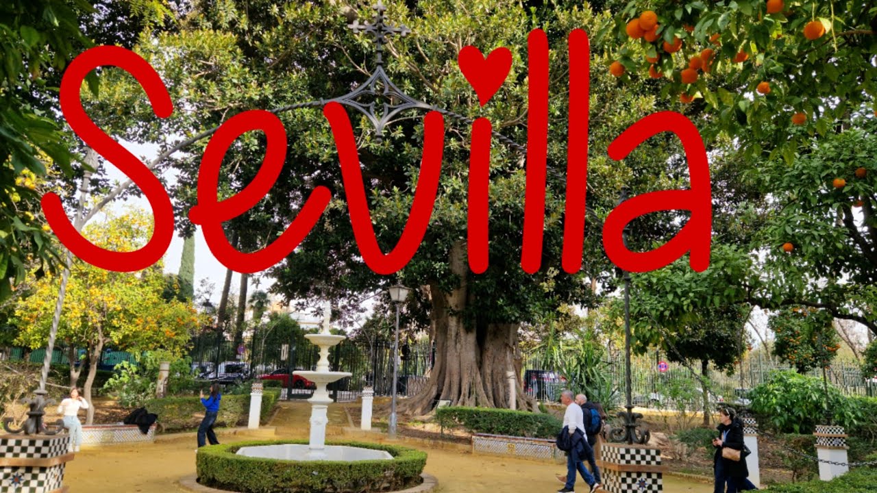 Magical garden in Seville Spain. Explore Sevilla city