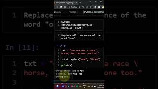 replace string method python tamil #python #shorts