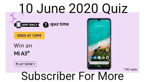 Amazon Quiz Answers Today | Win MI A3 Smartphone