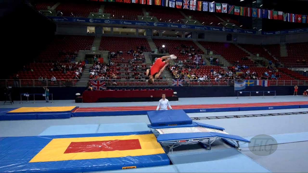 Youtube video: GEENS Joris (BEL) - 2017 Trampoline Worlds, Sofia (BUL) - Qualification Double Mini Routine 2