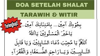 DOA SHALAT TARAWIH & WITIR - BULAN RAMADHAN