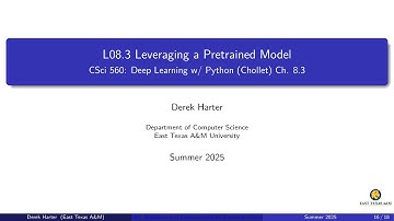 L08.3: Leveraging a Pretrained Model