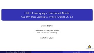 L08.3: Leveraging a Pretrained Model