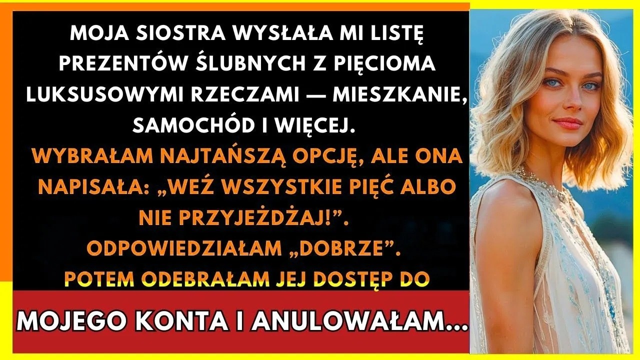 „Właśnie zrujnowałam wesele mojej siostry i nie żałuję ani jednej złotówki” – powiedziałam do pustego pokoju, kiedy odłożyłam telefon. Sześć miesięcy wcześniej pochowałam męża. Dawid walczył z...