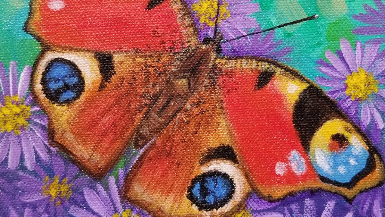 Peacock Butterfly Acrylic Painting LIVE Instruction