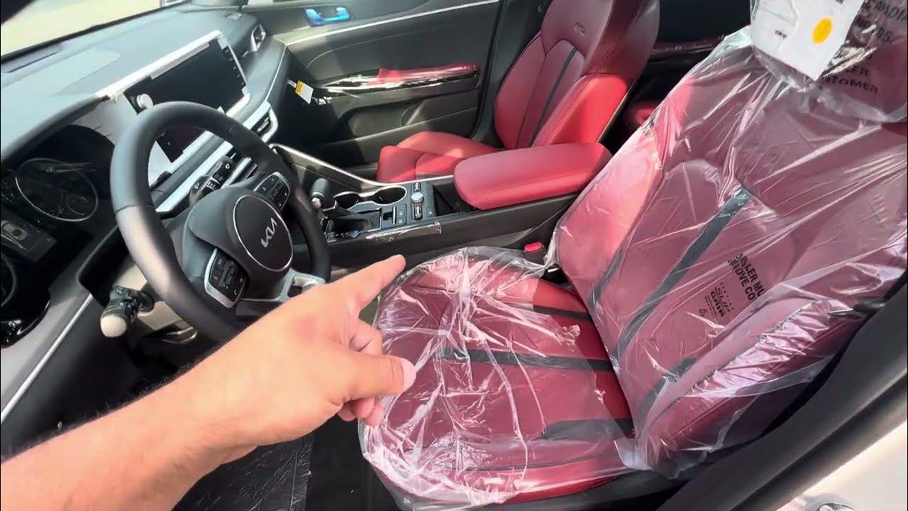 2024 Kia K5 GT line wolf grey with red interior walk around YouTube