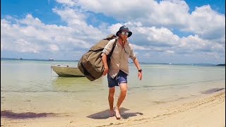SOLO CAMPING on an Island for 24hr - Living from the Ocean