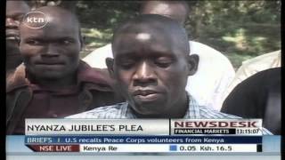 A group of youth in Kisumu plead with President Uhuru Kenyatta to precede over the Agricultural show