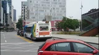 #722 outbound REM replacement shuttle bus - Montreal South Shore - paused heatwave