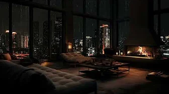 Ultimate Relaxation: 24-Hour Cozy Bedroom with  Night Rain and Fireplace Sounds