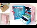 How to make a jewelry organizer with a shoe box/DIY  jewelry box from a shoe cardboard box/craft