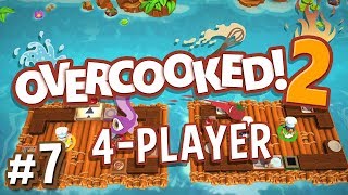 Overcooked 2 - #7 - Rafting and Frying! (4 Player Gameplay) screenshot 4